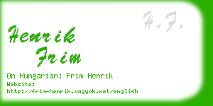 henrik frim business card